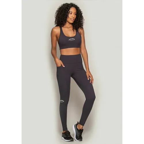 Calça Legging Run More Dual Fit Com Bolsinho Preta - 06675-PTBC