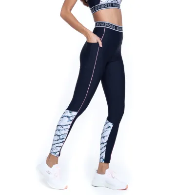 Calça Legging Rolamoça Run More Elástico Compression - 06639-PTSBF025 Calça Legging Rolamoça Run More Elástico Compression - 06639-PTSBF025