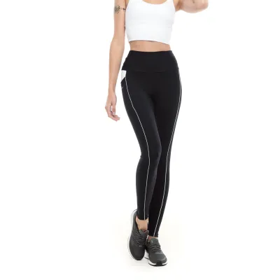 Calça Legging Rolamoça Run More Emana Cós Alto Com Bolso - 06644-PTBC