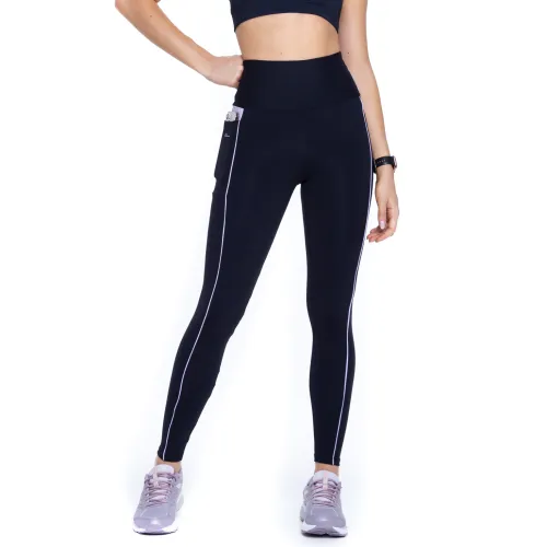 Calça Legging Rolamoça Run More Emana Cós Alto Com Bolso - 06644-PTRX23
