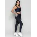 Calça Legging Rolamoça Run More Emana Cós Alto Com Bolso Preta - 06548-PT