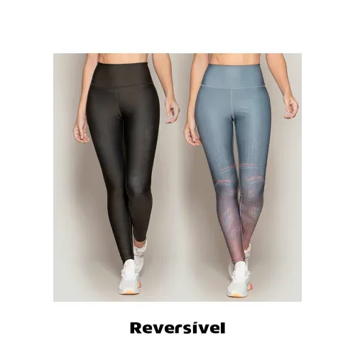 Calça Legging Rolamoça Run More Reversível Dual Sublime - 06572-SB101