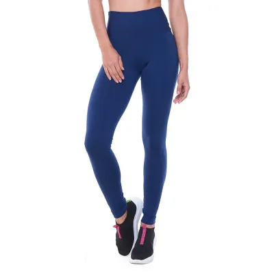 Calça Legging Rolamoça Supplex Alta Compressão Cós Alto Azul - 06105-AZ02 Calça Legging Rolamoça Supplex Alta Compressão Cós Alto Azul - 06105-AZ02