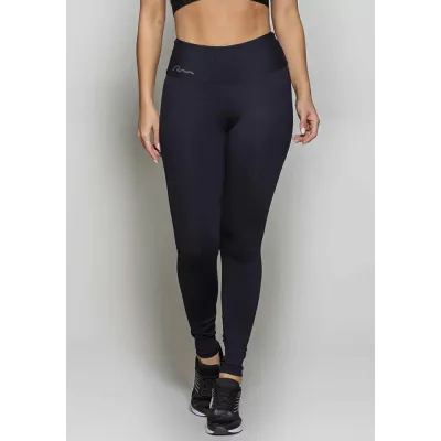 Calça Legging Rolamoça Power Fit Alta Compressão Preta - 06540-PT