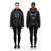Jaqueta de Couro PU Feminina Preta com Capuz