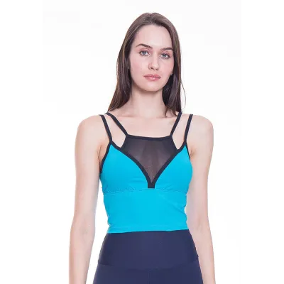 Top Rolamoça Alongado Aqua Fit Azul - 04307-AZ04PT