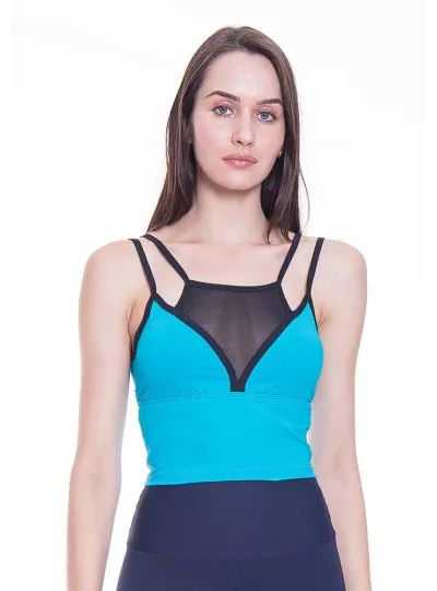 Top Rolamoça Alongado Aqua Fit Azul - 04307-AZ04PT