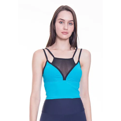 Top Rolamoça Alongado Aqua Fit Azul - 04307-AZ04PT