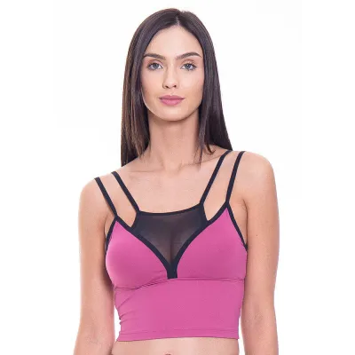 Top Rolamoça Alongado Aqua Fit Rosa - 04307-RS27PT