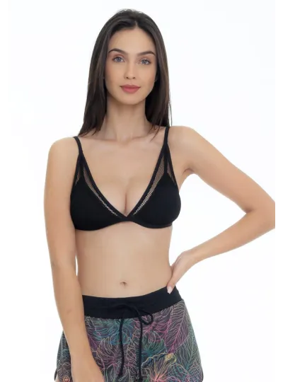 Top Rolamoça Aqua Fit Preto - 04275-PT