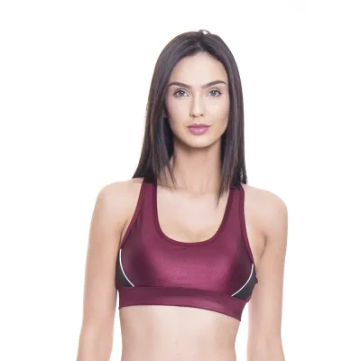 Top Rolamoça Max Power Cetim Bordo - 04304-BD03PT