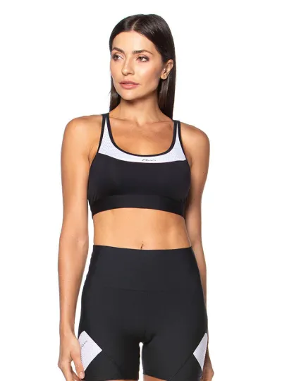 Top Rolamoça Run More Aqua Fit Preto - 04404-PTBC