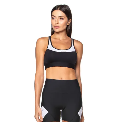 Top Rolamoça Run More Aqua Fit Preto - 04404-PTBC