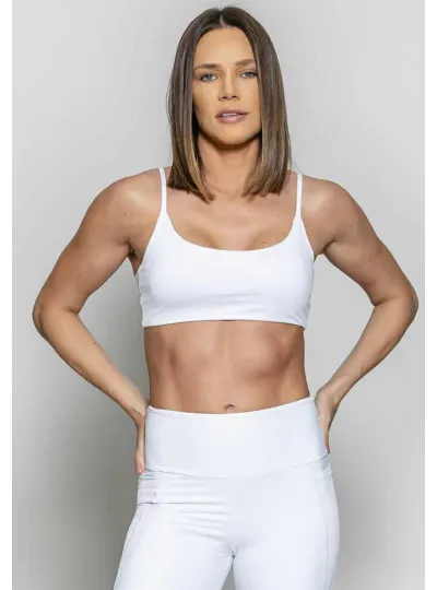 Top Rolamoça Run More Basic Essencial Branco - 04408-BC