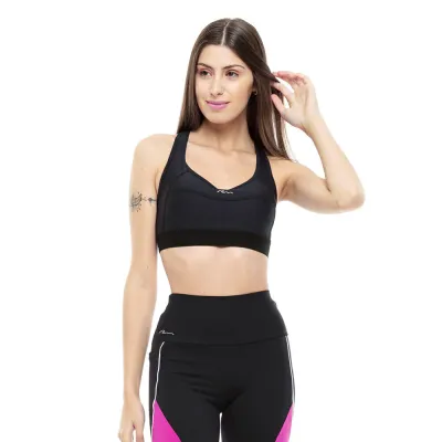 Top Rolamoça Run More Sustentação Máxima Compression Preto - 04428-PT