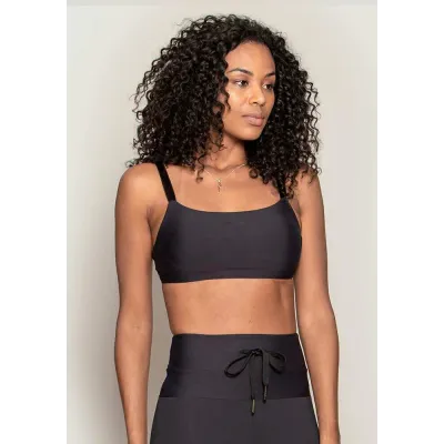 Top Rolamoça Run More Sutiã Esportivo Life Green Preto - 04464-PT