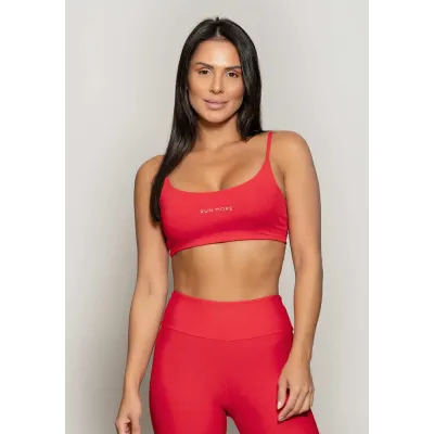 Top Rolamoça Runmore Faixa Com Alças Compression Vermelho - 04514-VM01
