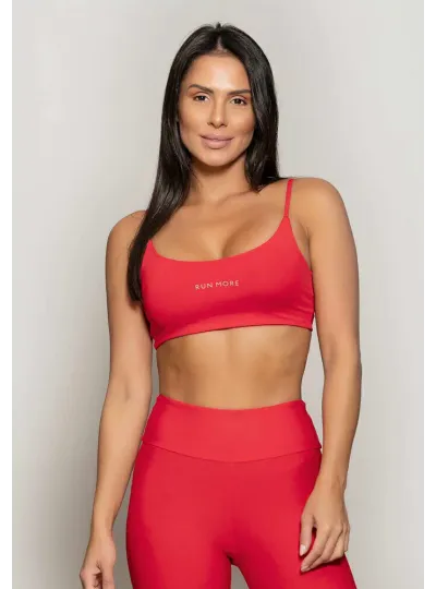 Top Rolamoça Runmore Faixa Com Alças Compression Vermelho - 04514-VM01