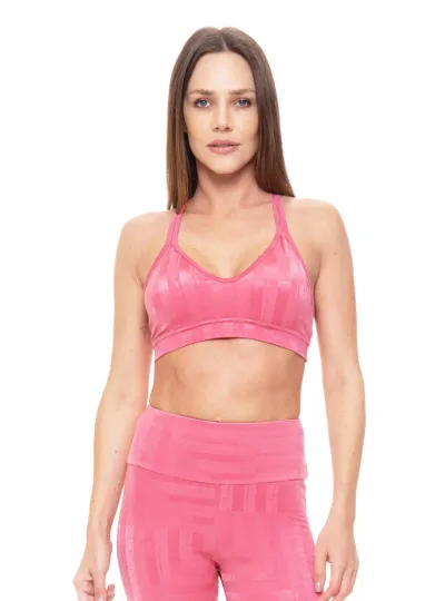 Top Rolamoça Runmore Geometrico Rosa - 04390-RS06
