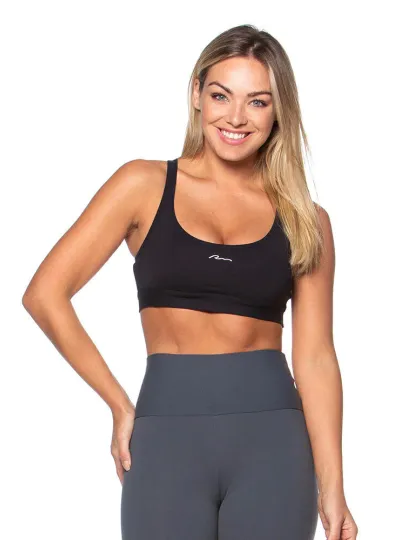 Top Rolamoça Supplex Essencial Power Fit Preto - 04374-PT