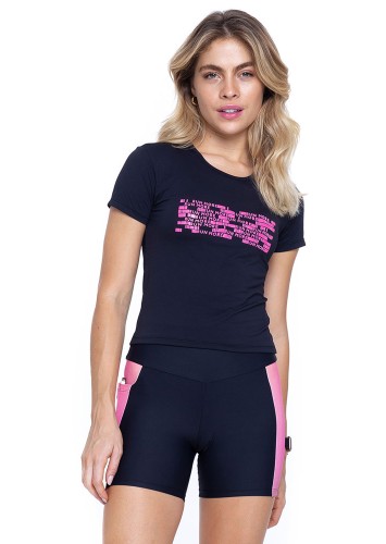 Blusa Cropped Rolamoça Run More Ultracool Fit Preta - 01524-PTRS21