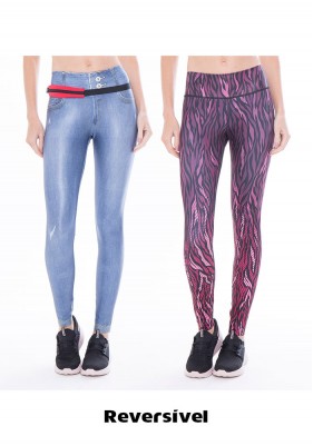 Calça Legging Rolamoça Reversível Fake Jeans - 06271-SB842