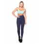 Calça Legging Rolamoça Runmore Emana Cós Alto Com Bolso Azul - 06548-AZ21