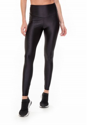 Calça Legging Rolamoça Runmore Cintura Alta Jacquard Preta - 06590-PT