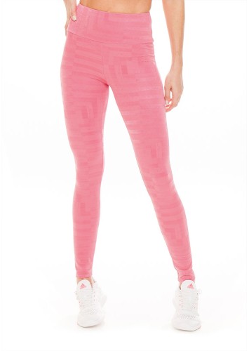 Calça Legging Rolamoça Runmore Cintura Alta Geométrico Rosa  - 06598-RS06