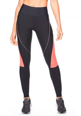 Calça Legging Rolamoça Run More Compression Com Recortes e Bolsinho - 06620-PTLJ07