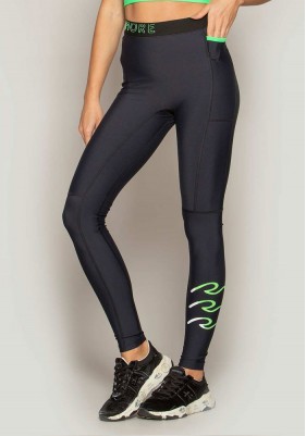 Calça Legging Rolamoça Runmore Crew RM Com Bolso Preta - 06677-PTVD17