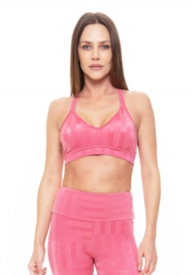 Top Rolamoça Runmore Geometrico Rosa - 04390-RS06