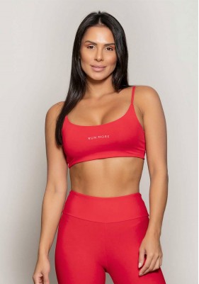 Top Rolamoça Runmore Faixa Com Alças Compression Vermelho - 04514-VM01